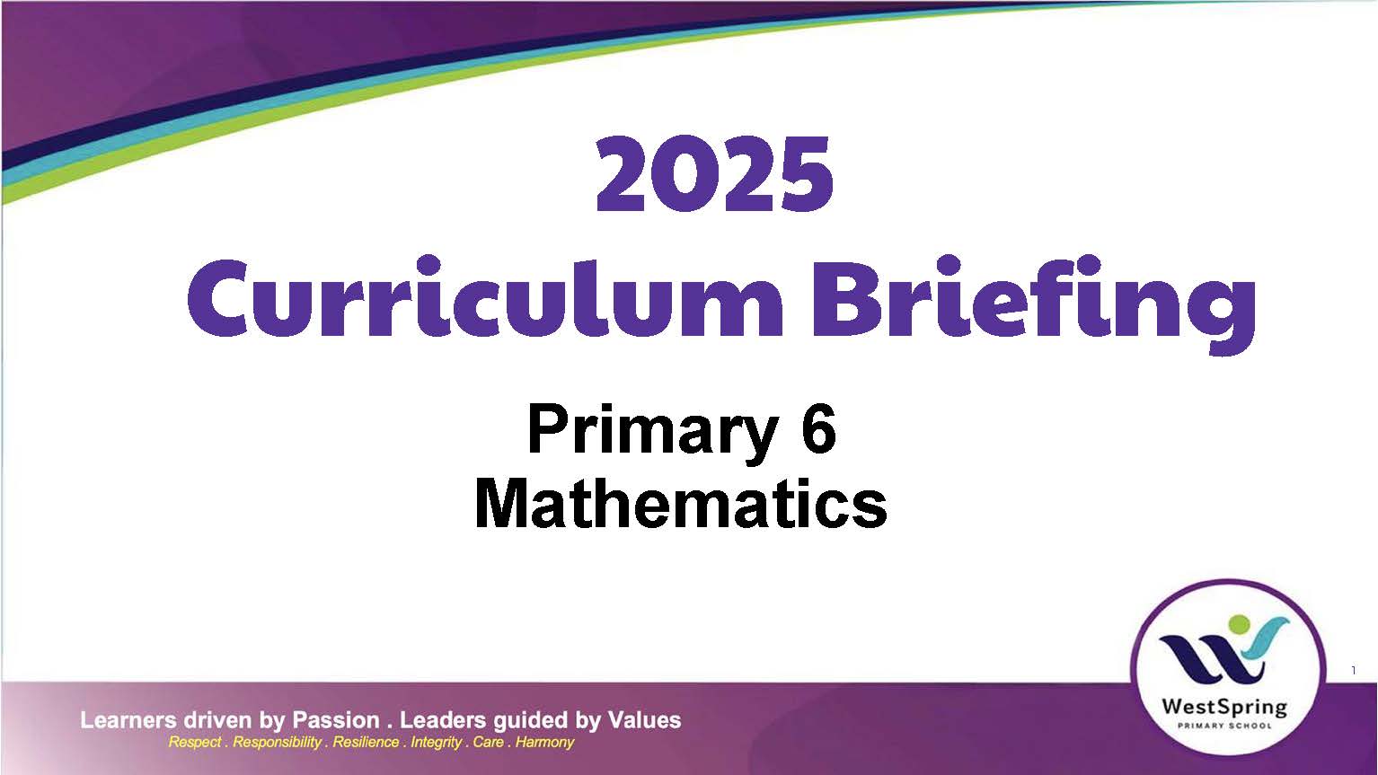 2025 Curriculum Briefing_P6 Mathematics